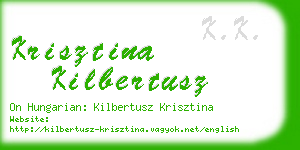 krisztina kilbertusz business card